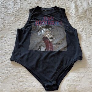 Rockin Artwork Women’s Vintage Black Jimi Hendrix Razor EUC Body Suit L